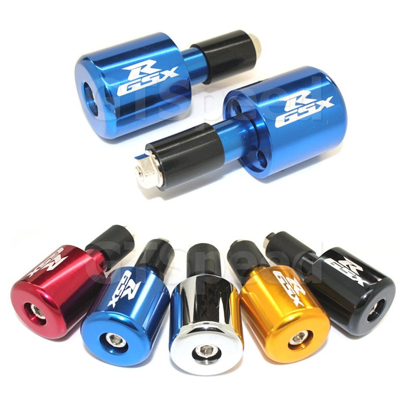 GT-Speed Blue "GSXR" Bar Ends for Suzuki GSXR 600 750 1000 1100 TL1000 SV650 SV1000S Hayabusa Katana 600 750 Bandit 1200 (READ Product description for Model & Year spcification) - Image 1